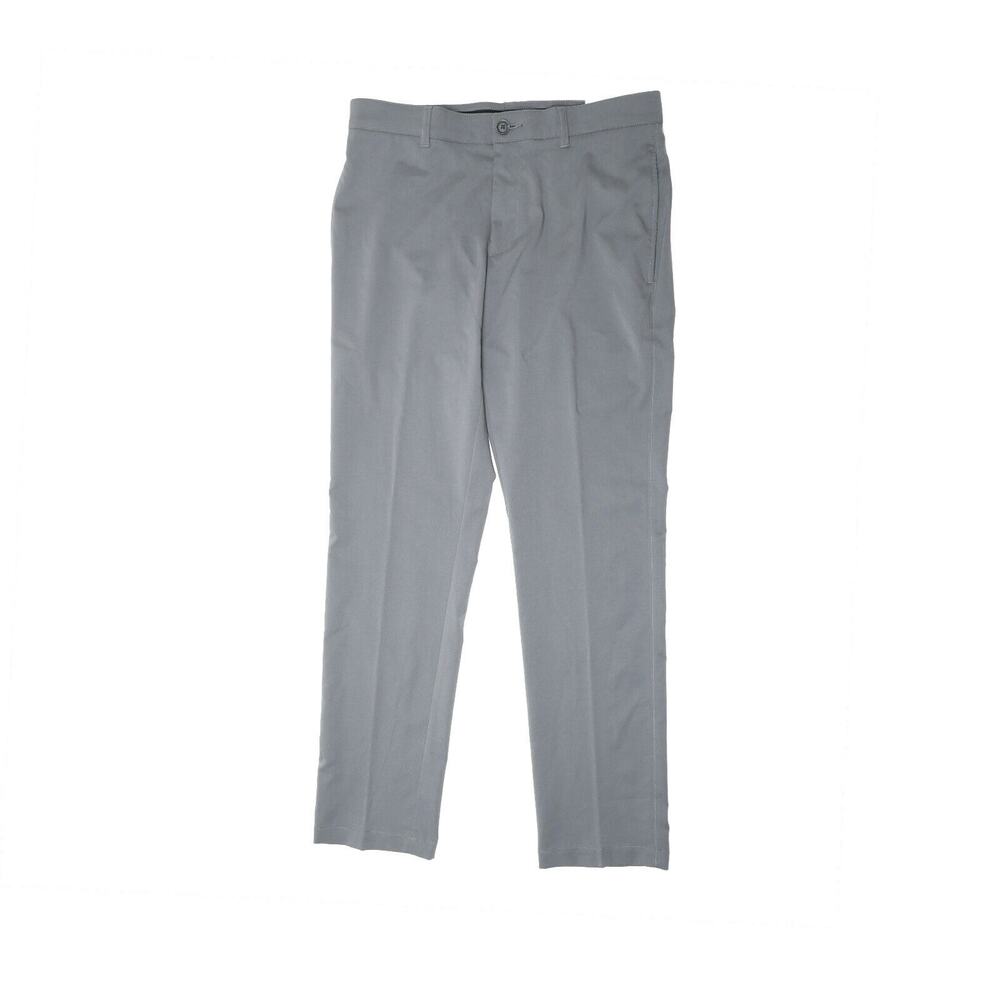 Perry Ellis Portfolio Men's Slim-Fit Solid Tech Pants Silver Size 31X32 4898